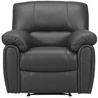 The Very Collection Leighton Leather/Faux Leather High Back Recliner Armchair - Black