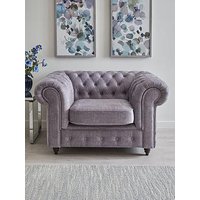 The Very Collection Laura Chesterfield & Fabric Armchair - Grey - Fsc Certified