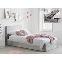 Birlea Berlin Steel Crushed Velvet Glitz Fabric Ottoman Bed Frame - 3ft Single