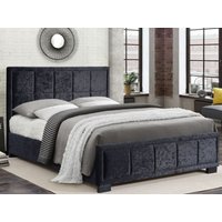 Birlea Hannover Black Crushed Velvet Glitz Fabric Bed Frame - 4ft6 Double