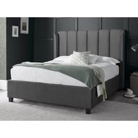 Bedmaster Aurora Grey Velvet Ottoman Bed Frame - 4ft6 Double