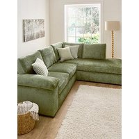 The Very Collection Salerno Standard Back Right Hand Fabric Corner Chaise Sofa - Olive Green - Fsc Certified