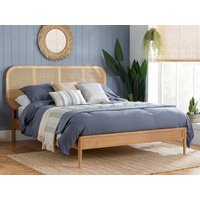 Birlea Elina Rattan Oak Wooden Bed Frame - 4ft6 Double