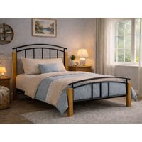 Time Living Tetras Black and Beech Metal Bed Frame - 3ft Single