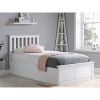 ASC Serena White Wooden Ottoman Bed Frame - 3ft Single