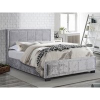 Birlea Hannover Steel Crushed Velvet Glitz Fabric Bed Frame - 4ft6 Double