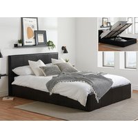 Birlea Berlin Black Faux Leather Ottoman Bed Frame - 4ft Small Double
