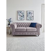The Very Collection Laura Chesterfield & Fabric 2 Seater Sofa - Grey - Fsc Certified
