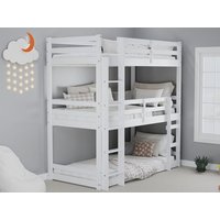 Birlea Tressa White Wooden Triple Bunk Bed Frame - 3ft Single