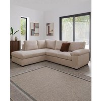 The Very Collection Amalfi Standard Back Left Hand Fabric Corner Chaise Sofa - Cream - Fsc Certified
