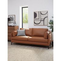 The Very Collection New Sasha 3 Seater Leather/Faux Leather Sofa - Tan - Fsc Certified