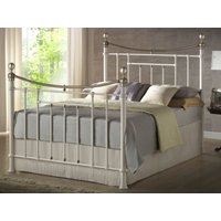 Birlea Bronte Cream and Antique Brass Metal Bed Frame - 5ft King Size