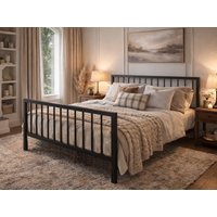 Time Living Metro Black Metal Bed Frame - 5ft King Size