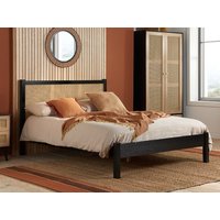 Birlea Croxley Rattan Black Wooden Bed Frame - 5ft King Size