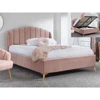 GFW Pettine Pink Fabric Ottoman Bed Frame - 5ft King Size