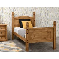 Seconique Corona Wax Pine Wooden Bed Frame High Footend - 3ft Single