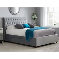 Birlea Marlow Grey Fabric 2 Drawer Storage Bed Frame - 6ft Super King Size