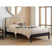 Birlea Margot Rattan Black Wooden Bed Frame - 4ft6 Double