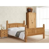 Birlea Corona Waxed Pine Wooden Bed Frame High Footend - 5ft King Size