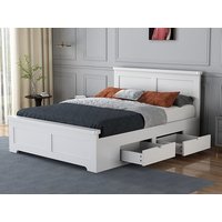 Flintshire Conway White 4 Drawer Wooden Bed Frame - 4ft6 Double