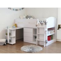 Flintshire Billie White Wooden Mid Sleeper Bed Frame - 3ft Single