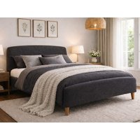 Time Living Geneva Dark Grey Fabric Bed Frame - 5ft King Size