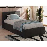 GFW Ecuador Black Faux Leather Side Lift Ottoman Bed Frame - 3ft Single