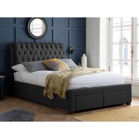 Birlea Valentino Charcoal Fabric 2 Drawer Storage Bed Frame - 5ft King Size