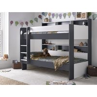 Bedmaster Oliver Grey and White Bunk Bed Frame - 3ft Single