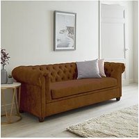 The Very Collection Chester & Leather Look 3 Seater Sofa - Chocolate - Fsc Certified