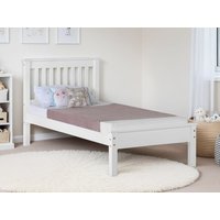 Seconique Monaco White Wooden Bed Frame Low Footend - 3ft Single