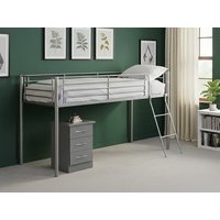 Seconique Kora Silver Metal Mid Sleeper Bed Frame - 3ft Single
