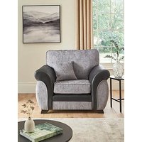 The Very Collection Marino Fabric/Faux Leather Armchair - Grey/Black - Made To Order In The Uk