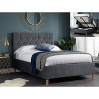Birlea Loxley Grey Fabric Ottoman Bed Frame - 4ft6 Double