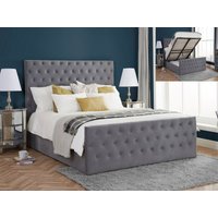 Birlea Marquis Grey Velvet Ottoman Bed Frame - 5ft King Size