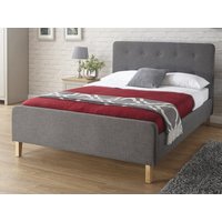 GFW Ashbourne Grey Fabric Bed Frame - 4ft6 Double