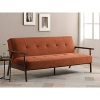 Kyoto Berkeley Taupe Textured Weave Sofa Bed - Burnt Orange Weave