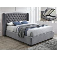 Sareer Ambassador Dark Grey Fabric Ottoman Bed Frame - 5ft King Size