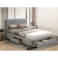 Flintshire Drury Grey Fabric Bed Frame - 4ft6 Double