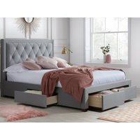 Birlea Woodbury Grey Fabric 4 Drawer Storage Bed Frame - 6ft Super King Size