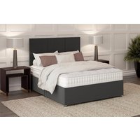 Hypnos Wool Ortho Mattress + Premium Divan Bed, Carbon, No Drawer, Double