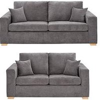 The Very Collection Valencia 3 + 2 Seater Fabric Sofa Set (Buy & Save!) - Grey - Fsc Certified