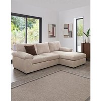 The Very Collection Amalfi 3 Seater Standard Back Right Hand Fabric Corner Chaise Sofa - Cream - Fsc Certified