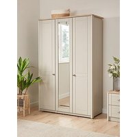 One Call Alderley Part Assembled & 3 Door Mirrored Wardrobe