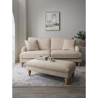 Michelle Keegan Home Hepburn 3 Seater Fabric Sofa + Footstool & (Buy & Save!) - Fsc Certified