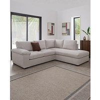 The Very Collection Amalfi Standard Back Fabric Right Hand Corner Chaise Sofa - Silver - Fsc Certified