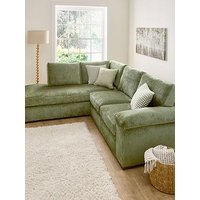 The Very Collection Salerno Standard Back Left Hand Fabric Corner Chaise Sofa - Olive Green - Fsc Certified