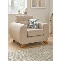 The Very Collection Prent Fabric Armchair - Natural - Made To Order In The Uk