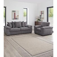 The Very Collection Amalfi Scatter Back 3 & Seater Sofa & + Armchair - Charcoal - (Buy & Save!)