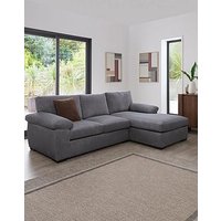 The Very Collection Amalfi Standard Back Fabric Right Hand 3 Seater Chaise Sofa - Charcoal - Fsc Certified